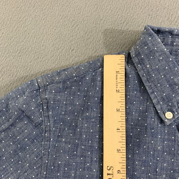 Bonobos Button Down Shirt Mens Small Swiss Dot Long Sleeve Chambray Slim Fit - Picture 15 of 16